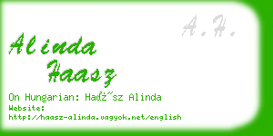 alinda haasz business card